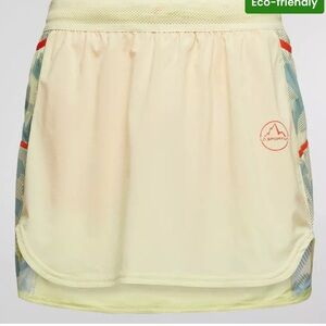 La Sportiva sz S Auster Skirt - Trail running yellow blue Mini Skirt with Red